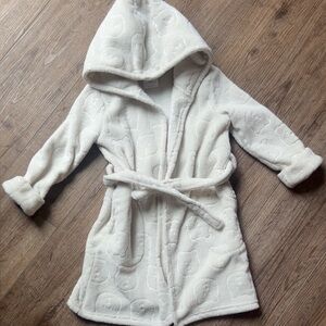 Cozy Cream Hooded Kids Robe